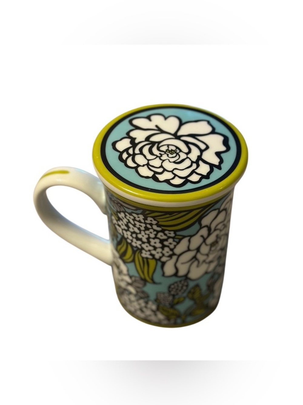 Vera Bradley Ceramic Tea Mug with Lid